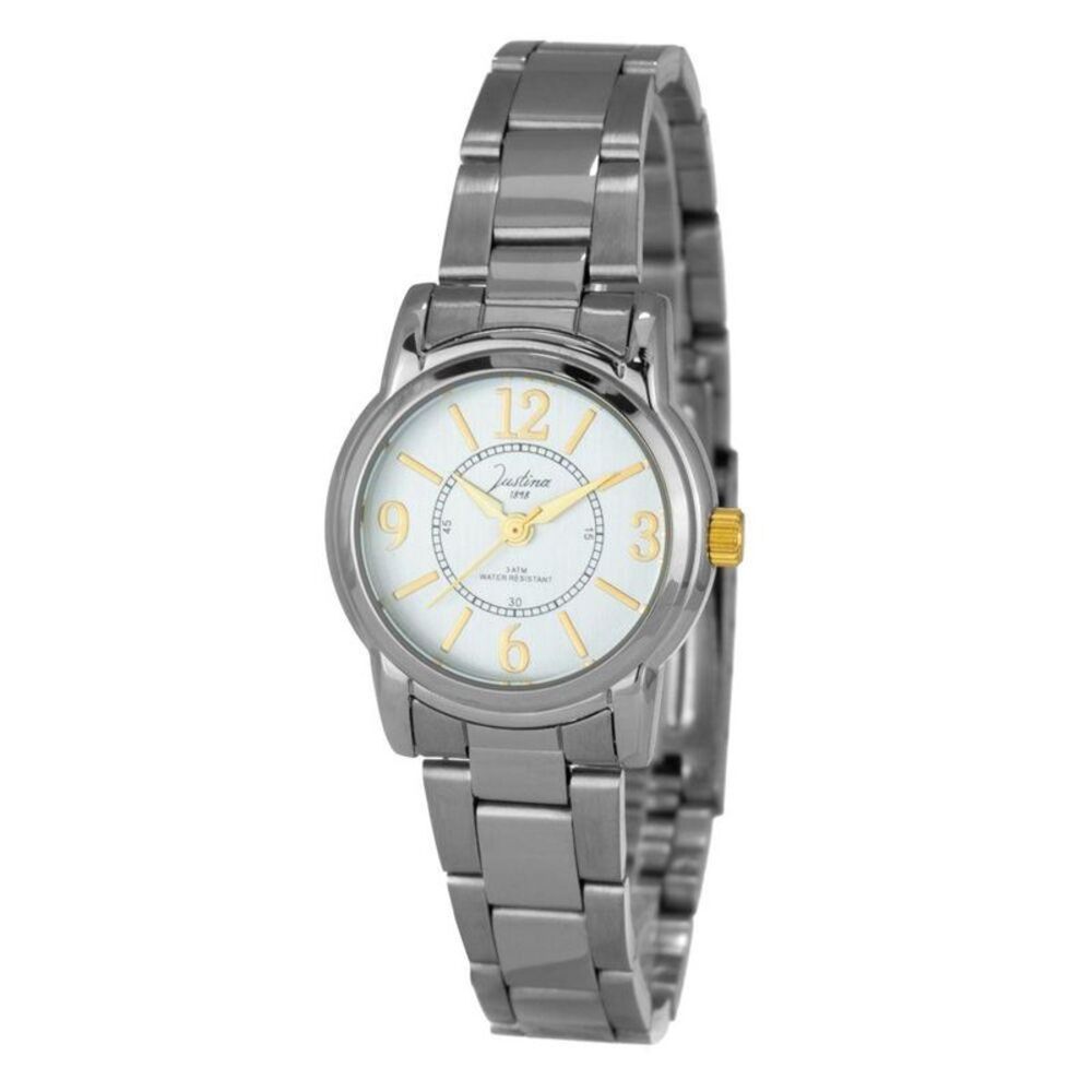 JUSTINA Stainless Steel Dress Watch Women Silver Watches